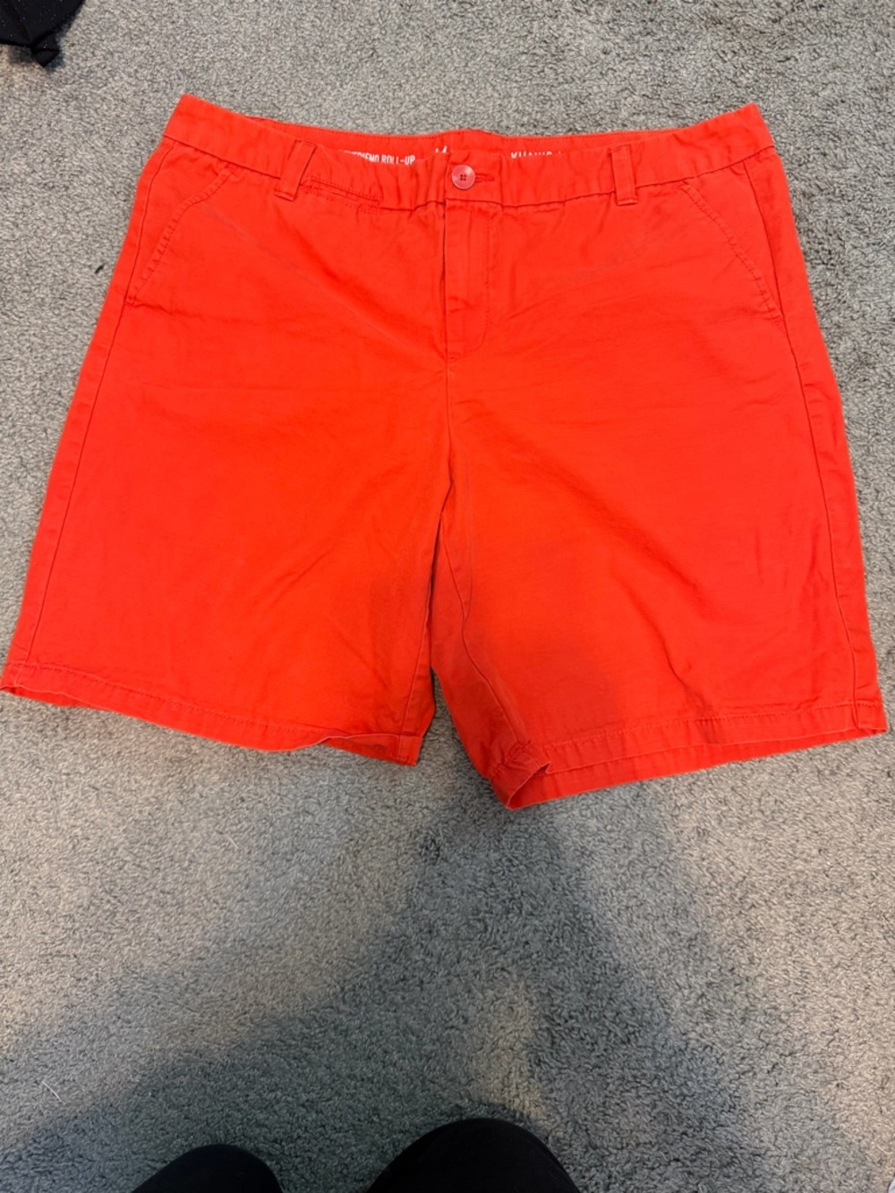 GAP Red Boyfriend Roll-Up Khaki Shorts